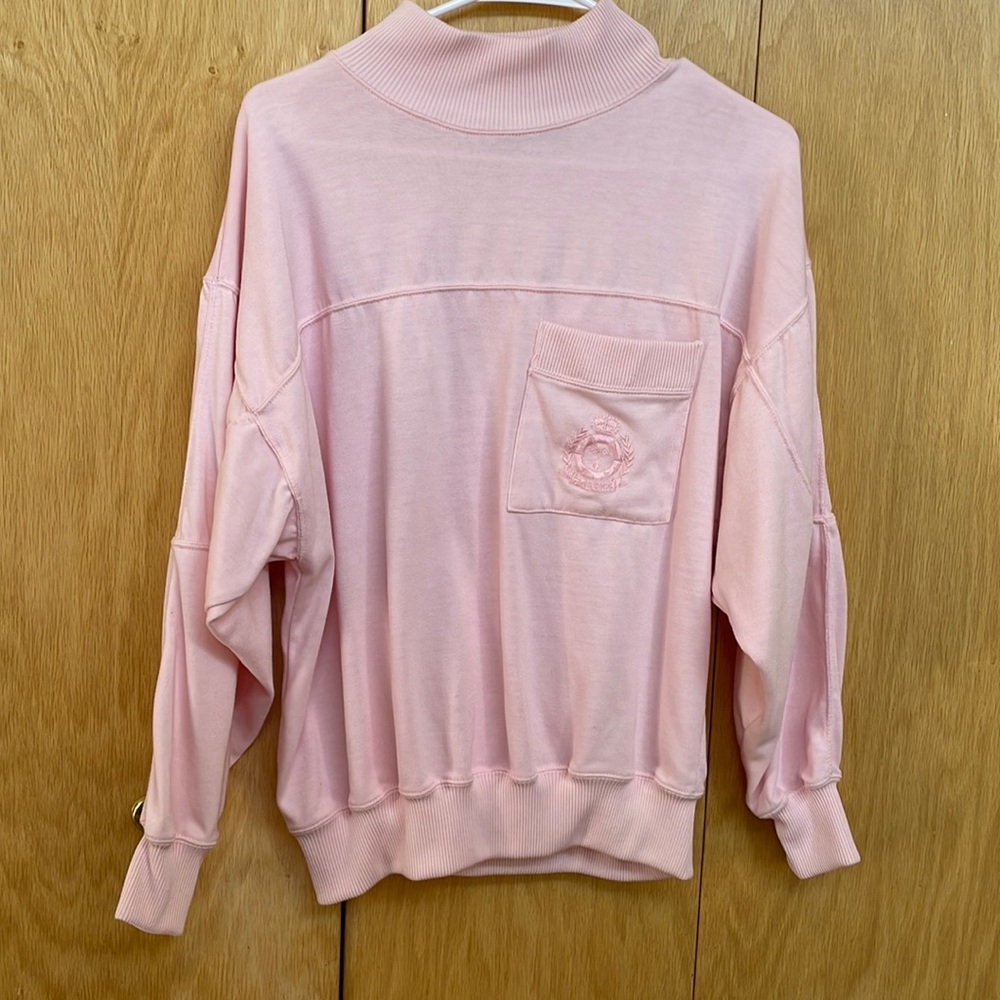 Boundary Waters pink turtleneck sweatshirt, long sleeve, Large